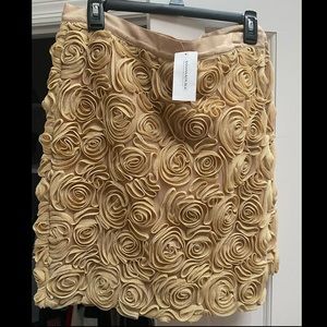 Gold Rose Embellished Banana Republic Skirt NWT